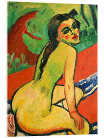 Acrylglasbild Sitzender weiblicher Akt, 1910 - Max Pechstein