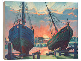 Holzbild Kutter zur Reparatur, 1933 - Max Pechstein