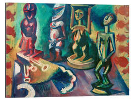 Print på aluminium Still life with exotic sculptures, 1918 - Max Pechstein