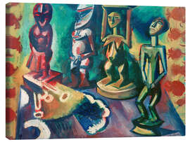 Leinwandbild Stillleben mit exotischen Plastiken, 1918 - Max Pechstein