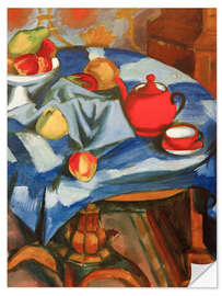 Sticker mural The red tea set, 1916 - Max Pechstein