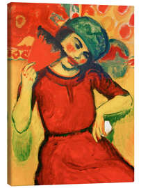 Leinwandbild Mädchen mit rotem Fächer, 1910 - Max Pechstein