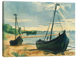 Leinwandbild Aufgezogene Keitelkähne, 1939 - Max Pechstein