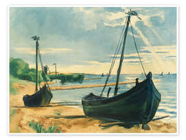 Wandbild Aufgezogene Keitelkähne, 1939 - Max Pechstein
