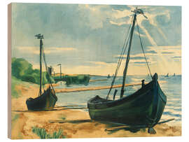 Holzbild Aufgezogene Keitelkähne, 1939 - Max Pechstein