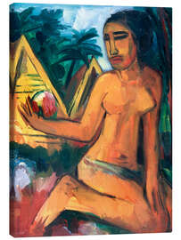 Leinwandbild Kniendes Mädchen auf den Palauinseln, 1917 - Max Pechstein