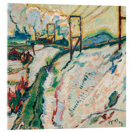 Acrylglasbild Märzenschnee: Der Bahndamm, 1909 - Max Pechstein