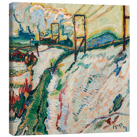 Leinwandbild Märzenschnee: Der Bahndamm, 1909 - Max Pechstein
