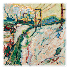 Wandbild Märzenschnee: Der Bahndamm, 1909 - Max Pechstein