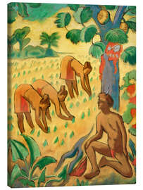 Leinwandbild Beim Taro-Pflanzen auf Palau, 1950 - Max Pechstein