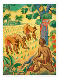 Wandbild Beim Taro-Pflanzen auf Palau, 1950 - Max Pechstein