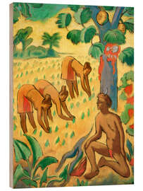Holzbild Beim Taro-Pflanzen auf Palau, 1950 - Max Pechstein