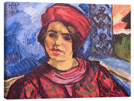 Leinwandbild Junge Frau mit rotem Turban (Lotte Pechstein), 1910 - Max Pechstein