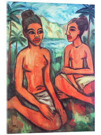 Acrylglasbild Zwei Frauen auf Palau, 1917 - Max Pechstein