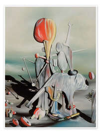 Wandbild Durch die Vögel, durch das Feuer, aber nicht durch das Glas - Yves Tanguy