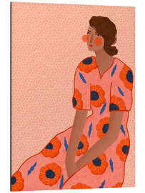 Magnettafel Die Frau mit dem Blumenkleid