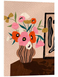 Tableau en verre acrylique Flower on Sideboard