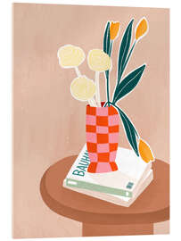 Acrylglasbild Karierter Vase - Bea Müller