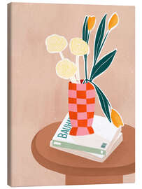 Leinwandbild Karierter Vase - Bea Müller