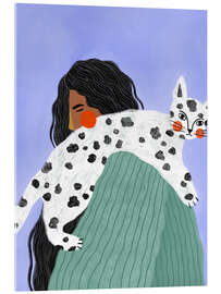 Acrylglasbild Chillen mit der Katze