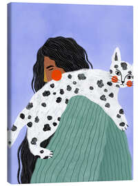 Leinwandbild Chillen mit der Katze