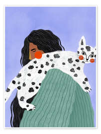 Wandbild Chillen mit der Katze - Bea Müller