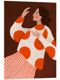 Akrylbillede Woman with red dots - Bea Müller