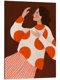 Tableau en aluminium Woman with red dots - Bea Müller