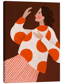 Leinwandbild Frau mit roten Punkten - Bea Müller