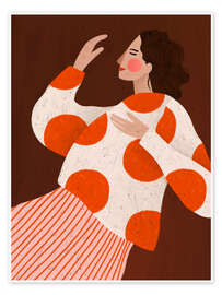 Wandbild Frau mit roten Punkten - Bea Müller