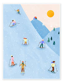 Wandbild Ski Fahren - Bea Müller