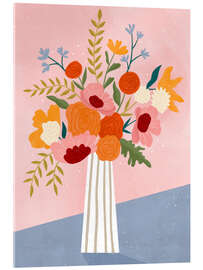 Tableau en verre acrylique Line vase with flowers - Bea Müller