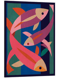 Alubild Abstraktes Fisch-Trio