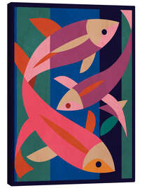 Leinwandbild Abstraktes Fisch-Trio