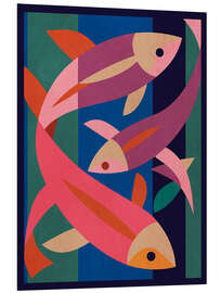 Hartschaumbild Abstraktes Fisch-Trio