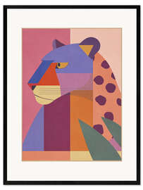 Gerahmter Kunstdruck Abstraktes Leopardenporträt