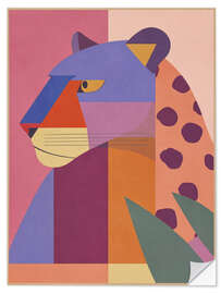 Wandsticker Abstraktes Leopardenporträt