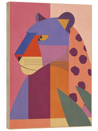 Holzbild Abstraktes Leopardenporträt