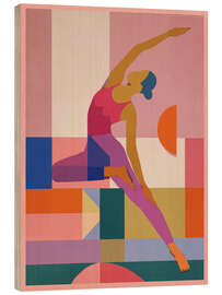 Holzbild Abstrakte Yoga-Pose - ThingDesign