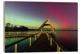 Holzbild Leuchtendes Pink über dem Hemmelsdorfer See - Nils Steiner