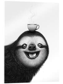 Acrylglasbild Faultier mit Cappuccino - Valeriya Korenkova