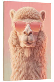 Holzbild PINKISS Kollektion - Das Lama
