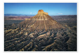 Wandbild Der Tafelberg in der Wüste von Utah bei Sonnenaufgang - Martin Podt