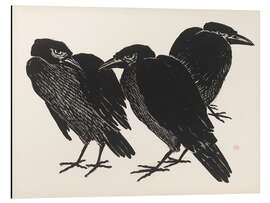 Print på aluminium The Three Crows - Henri Charles Guérard