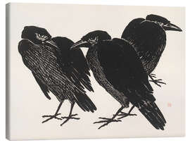 Leinwandbild Die drei Krähen - Henri Charles Guérard