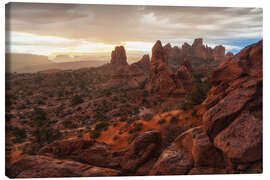 Leinwandbild Arches-Nationalpark bei Sonnenaufgang, USA - Martin Podt