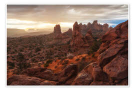 Wandbild Arches-Nationalpark bei Sonnenaufgang, USA - Martin Podt