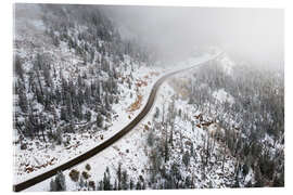 Acrylglasbild Verschneite Herbststraße in Utah, USA - Martin Podt