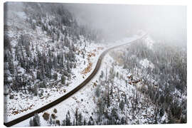Leinwandbild Verschneite Herbststraße in Utah, USA - Martin Podt