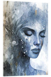 Acrylglasbild Blaue Dame